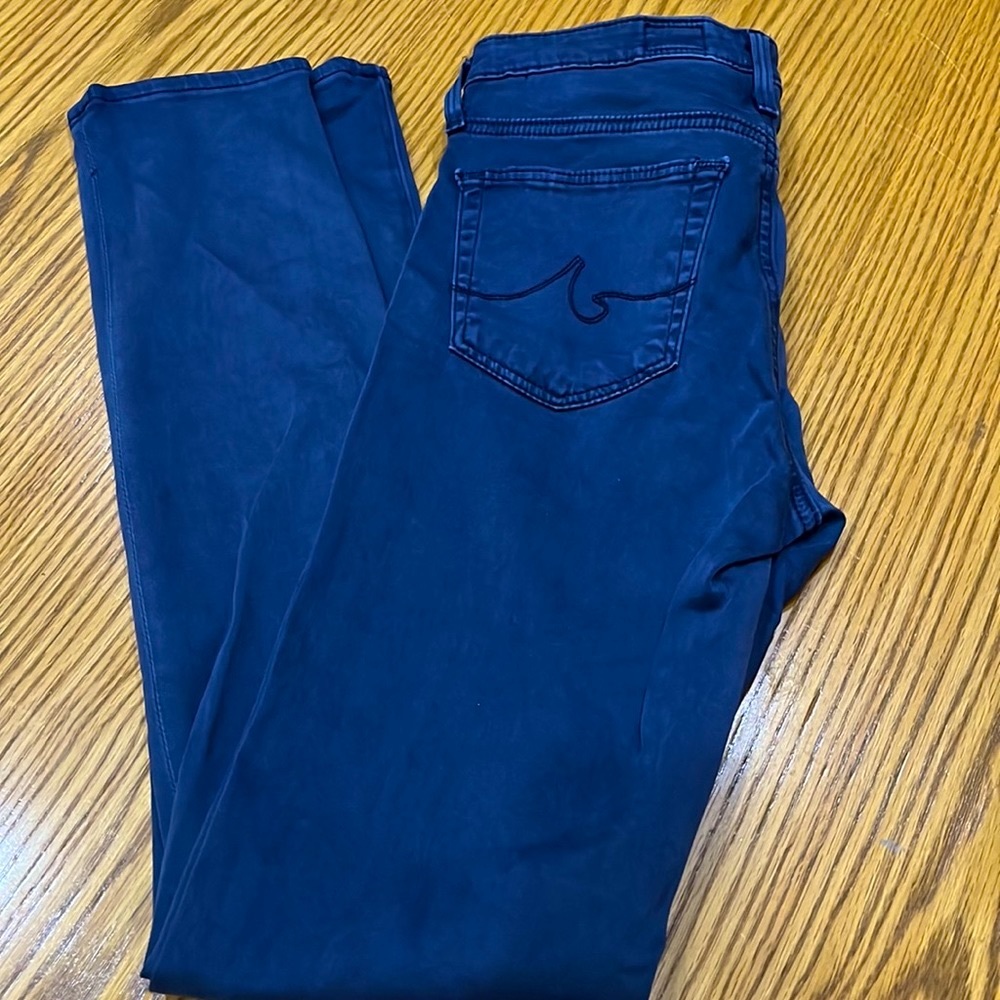 AG Adriano Goldschmied THE PRIMA Mid-Rise Cigarette Pants, size 24, Navy